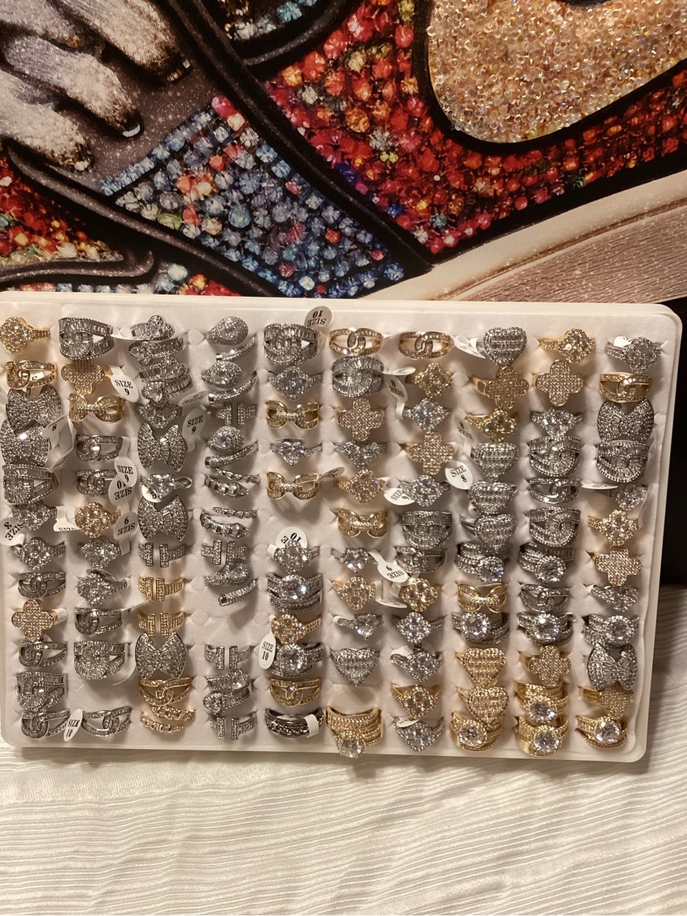 Assorted Pave Cocktail Rings - Gold & Silver Tones - Picture 5 of 6